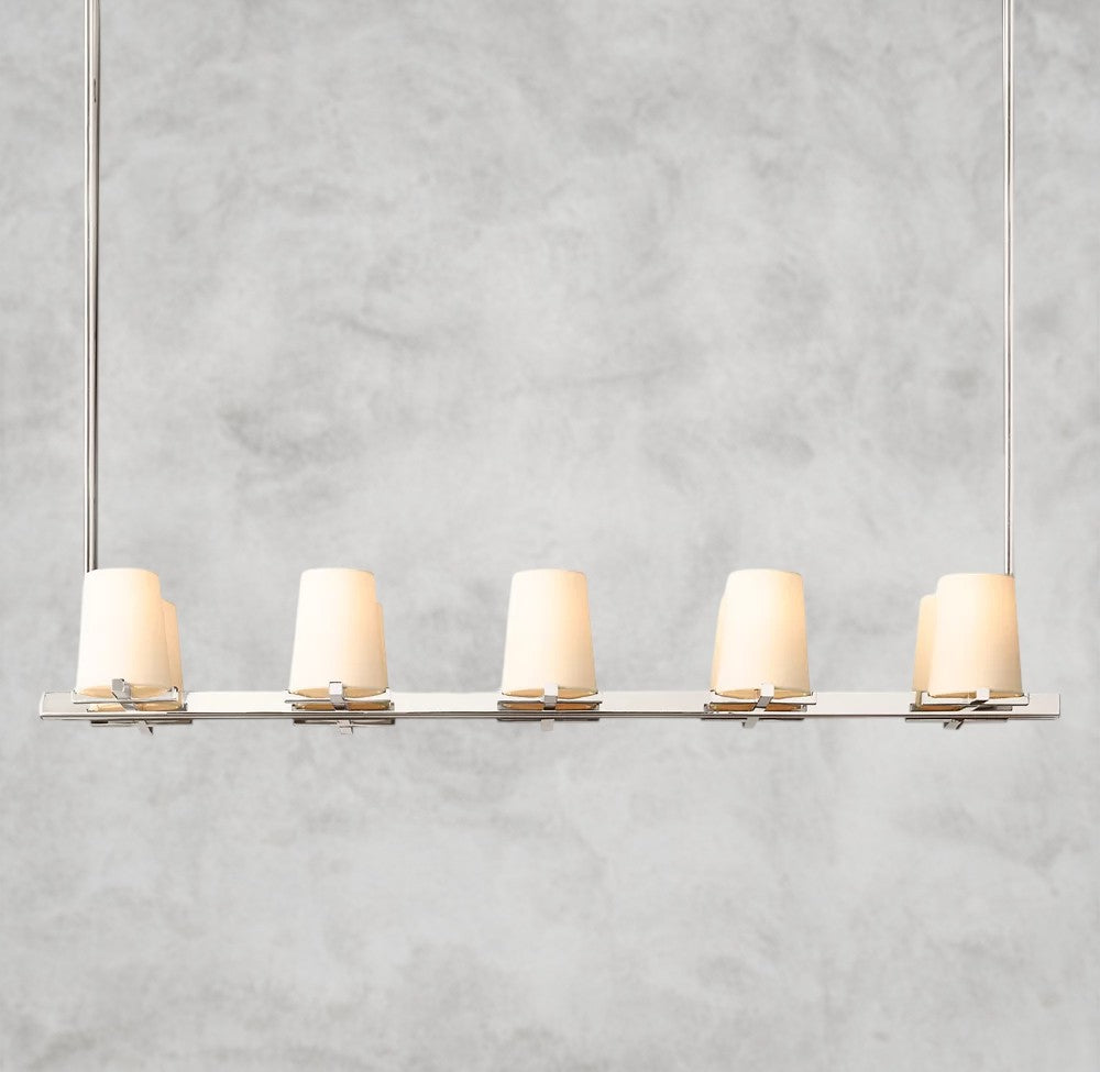 Pauillac Fabric Shade Linear Chandelier 49", 60"